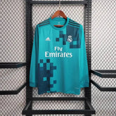 Camisa Real Madrid Retrô 2017/18 - Torcedor Masculina Azul Manga Longa - Netmantos