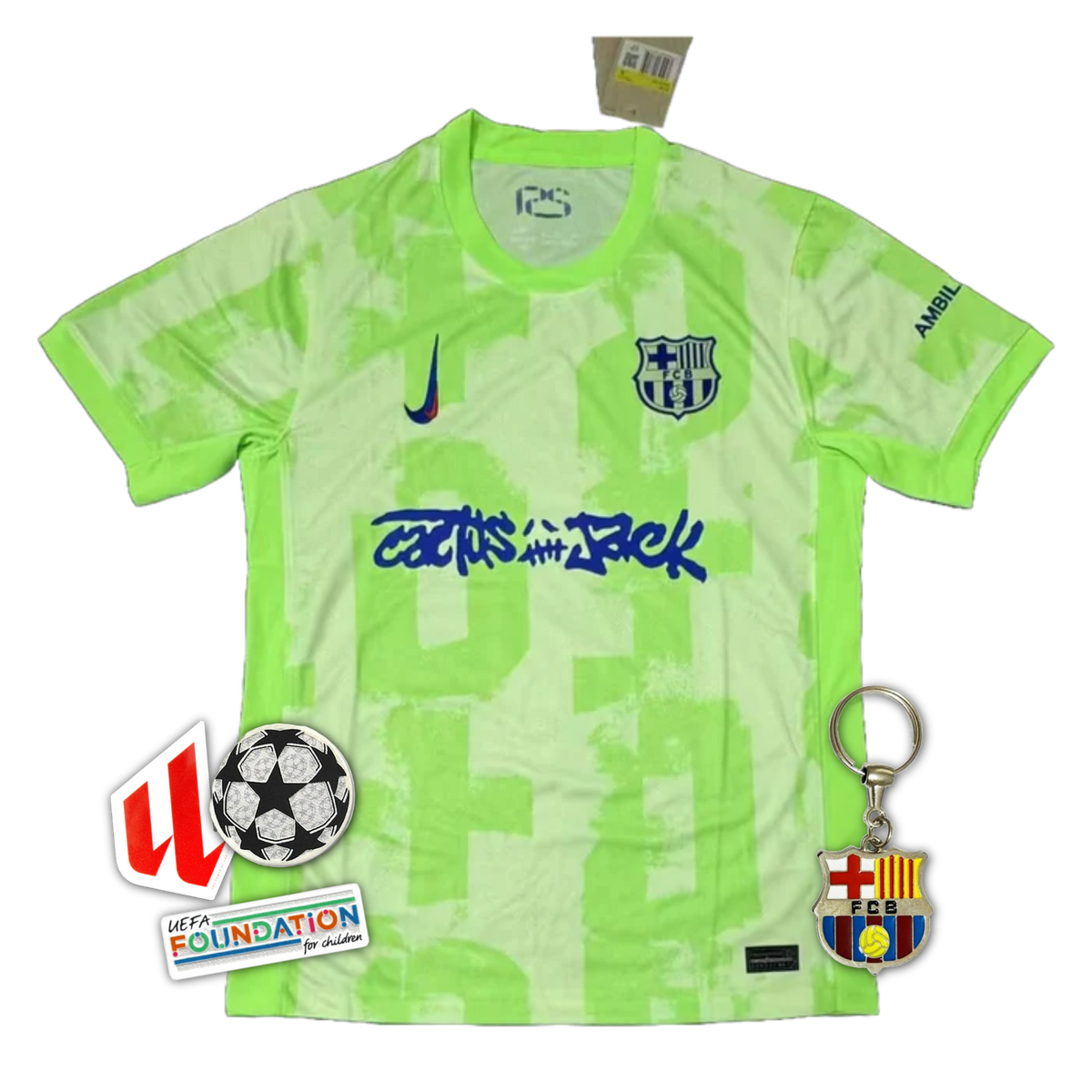 Maglia da trasferta del Barcellona TRAVIS SCOTT 24/25 - Verde tifoso da uomo