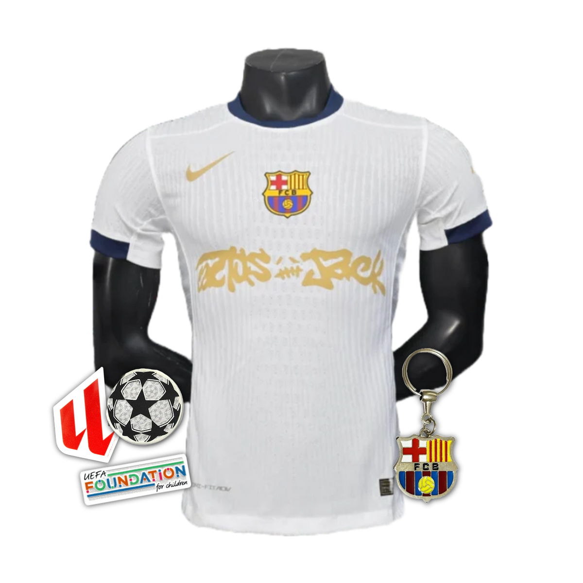 Maglia TRAVIS SCOTT 25/26 Barcellona - Uomo Bianco e Oro