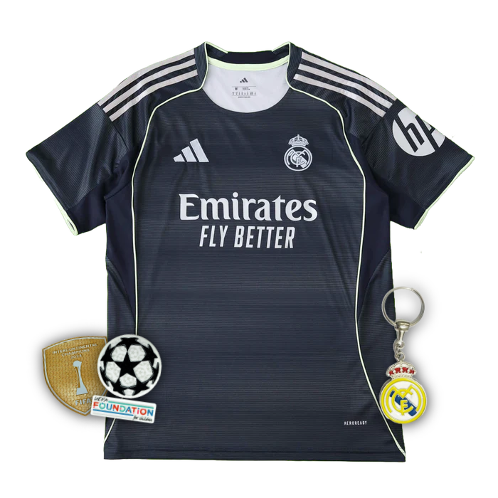 Maglia da trasferta del Real Madrid 25/26 - Uomo Nero Fan