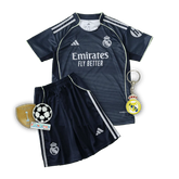 Real Madrid Away Shirt 25/26 - Kids Fan Black