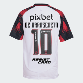Flamengo Away Shirt 25/26 - Men's White Fan Shirt + Sponsorships + Patch Copa Brasil 2024