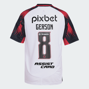 Flamengo Away Shirt 25/26 - Men's White Fan Shirt + Sponsorships + Patch Copa Brasil 2024
