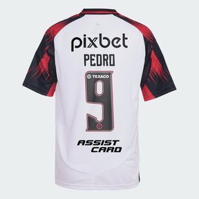 Flamengo Away Shirt 25/26 - Men's White Fan Shirt + Sponsorships + Patch Copa Brasil 2024