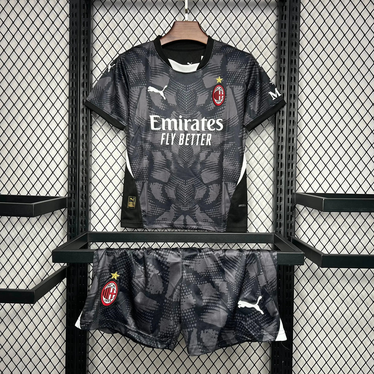 Camisa AC Milan Goleiro 24/25 - Torcedor Infantil Preta - Netmantos