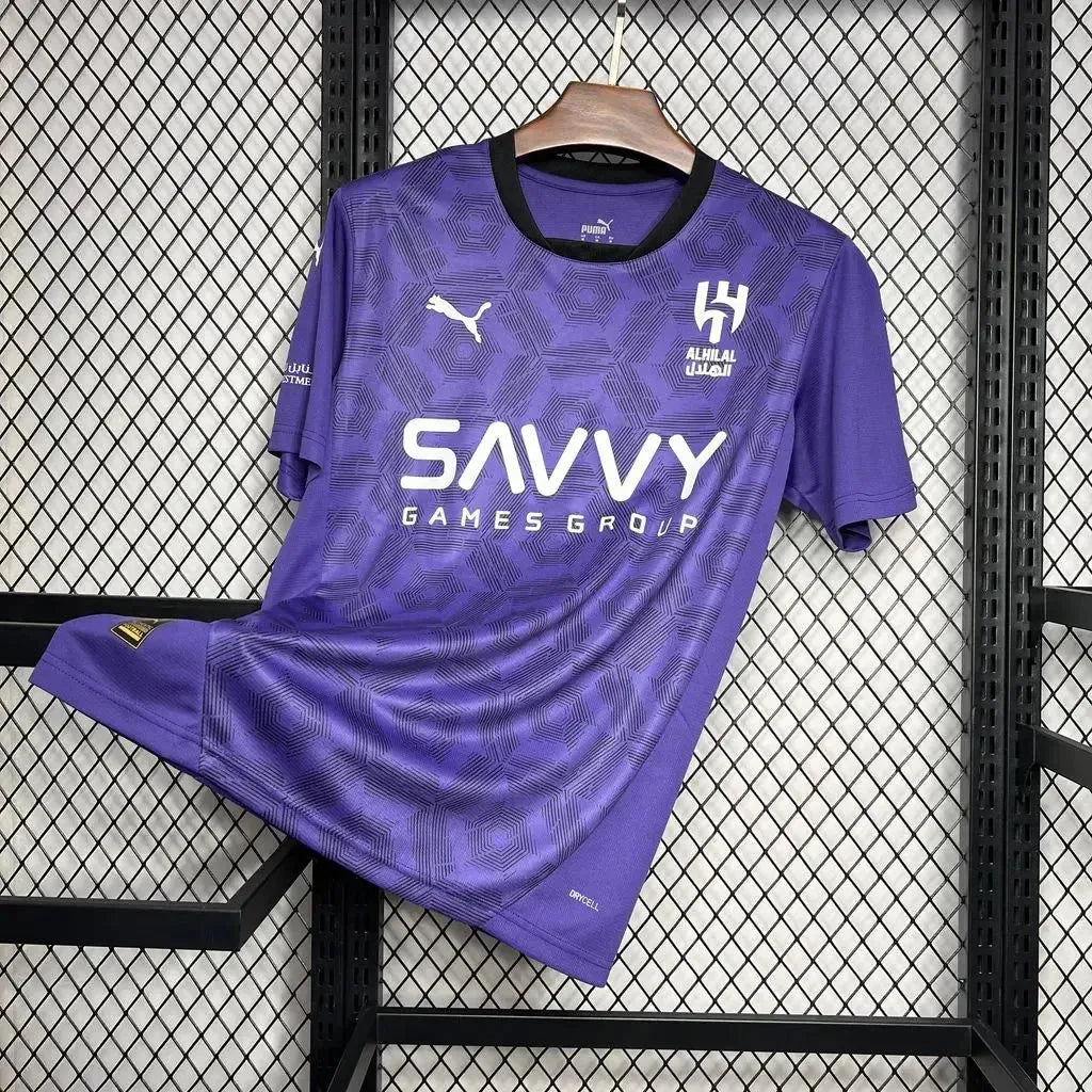 Camisa Al-Hilal Third Away 24/25 - Torcedor Masculina Roxa + Neymar 10 - Netmantos