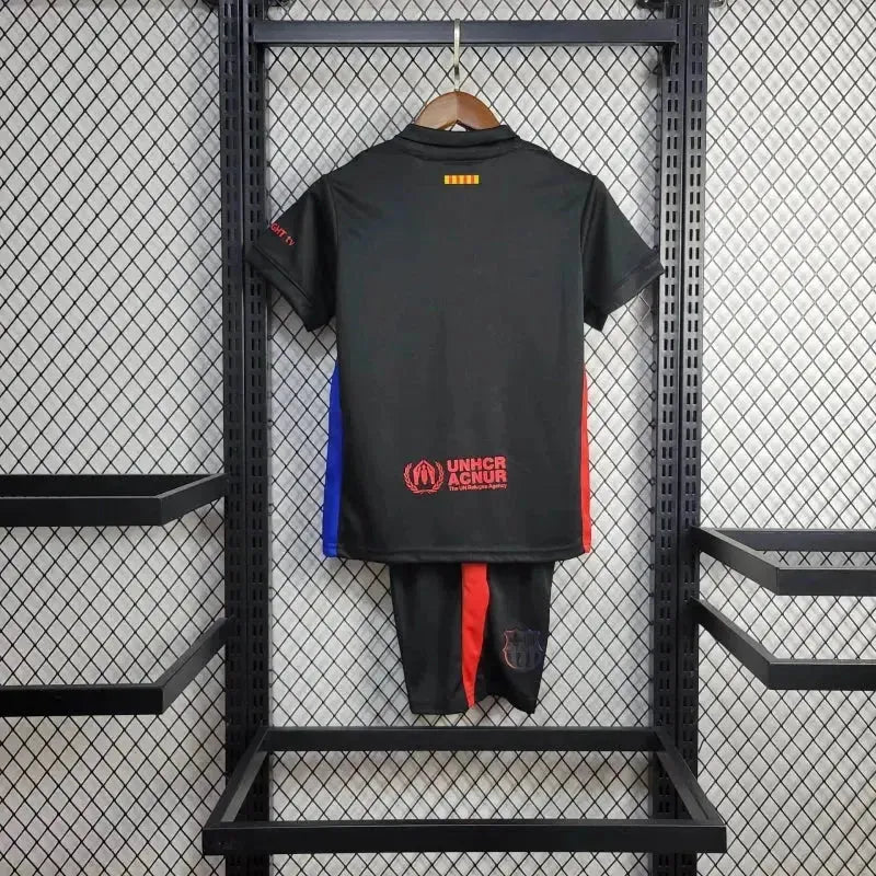 Camisa Barcelona Away 24/25 - Torcedor Infantil Preta - Netmantos