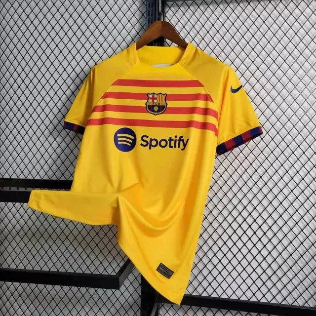 Camisa Barcelona IV Away 23/24 - Torcedor Masculina Amarela - Netmantos