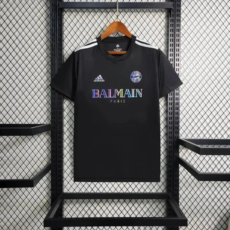 Camisa Bayern Munchen BALMAIN 24/25 - Torcedor Masculina Refletiva Preta - Netmantos