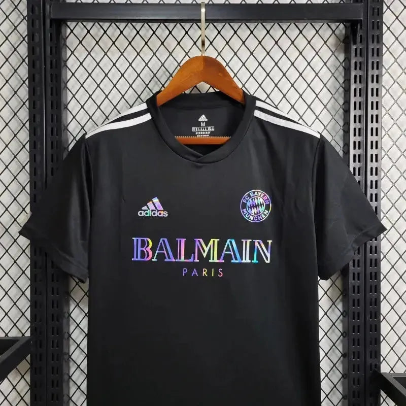 Camisa Bayern Munchen BALMAIN 24/25 - Torcedor Masculina Refletiva Preta - Netmantos