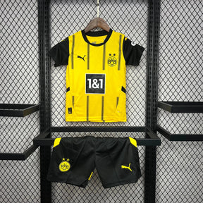 Camisa Borussia Dortmund Home 24/25- Torcedor Infantil Preta e Amarela - Netmantos
