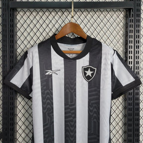 Camisa Bota Fogo Home 23/24 - Torcedor Feminina Preta e Branca - Netmantos