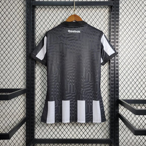 Camisa Bota Fogo Home 23/24 - Torcedor Feminina Preta e Branca - Netmantos