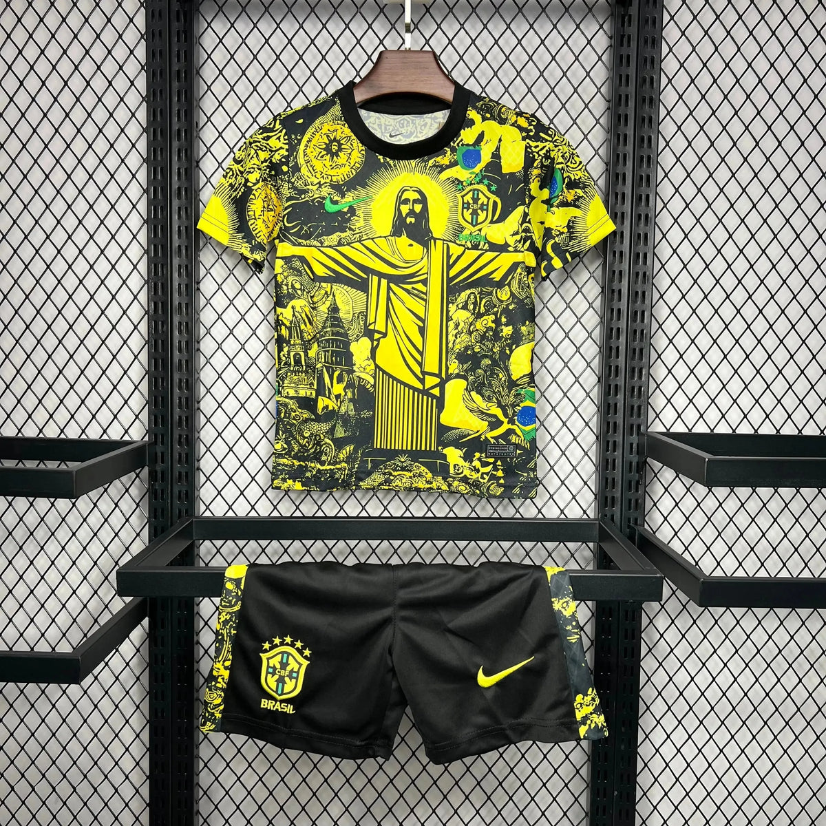Camisa Brasil Edição Especial Cristo Redentor 24/25 - Torcedor Infantil Amarela - Netmantos