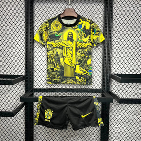 Camisa Brasil Edição Especial Cristo Redentor 24/25 - Torcedor Infantil Amarela - Netmantos