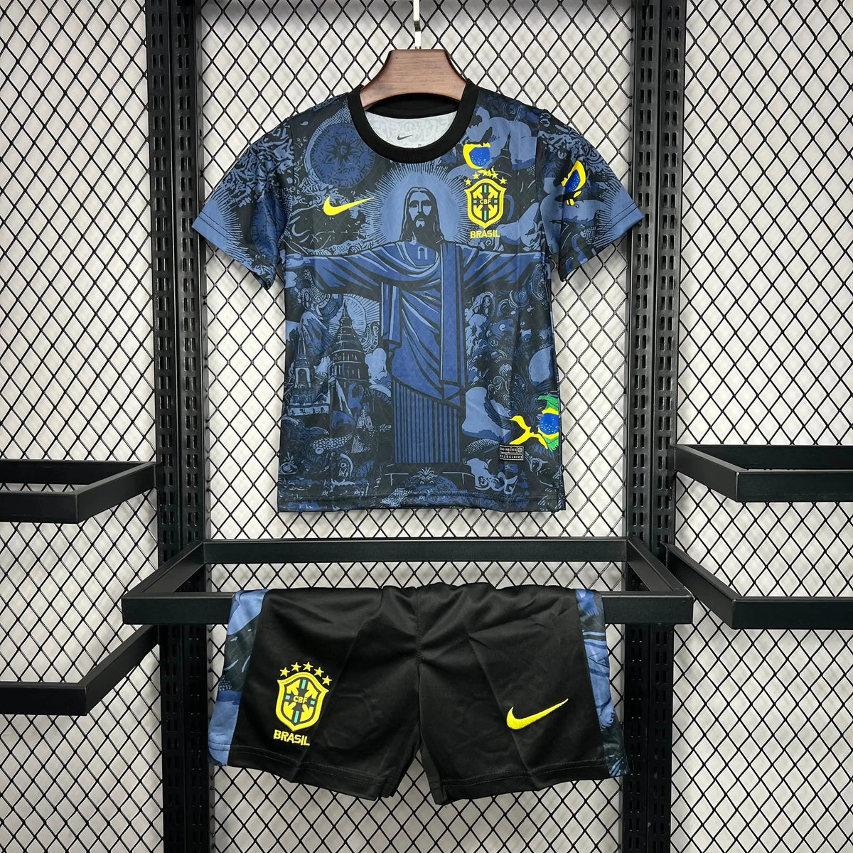 Camisa Brasil Edição Especial Cristo Redentor 24/25 - Torcedor Infantil Azul - Netmantos