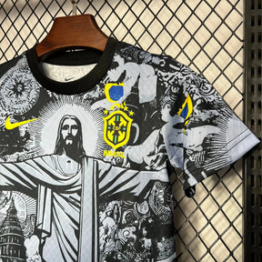 Camisa Brasil Edição Especial Cristo Redentor 24/25 - Torcedor Infantil Cinza - Netmantos