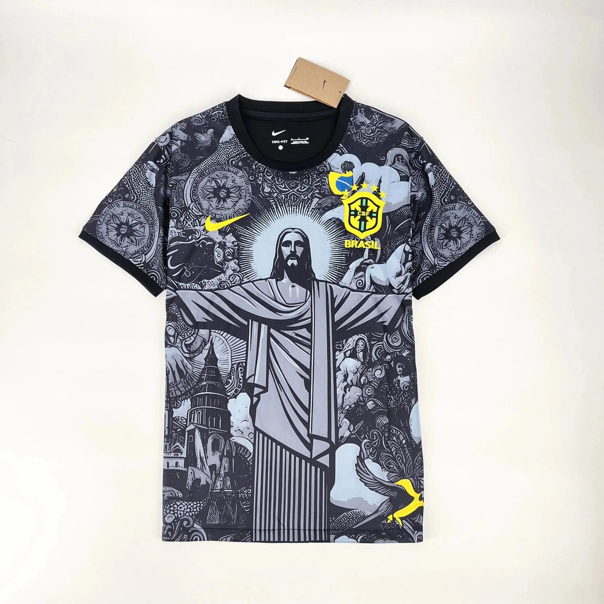 Camisa Brasil Edição Especial Cristo Redentor - Torcedor Masculina Preta - Netmantos