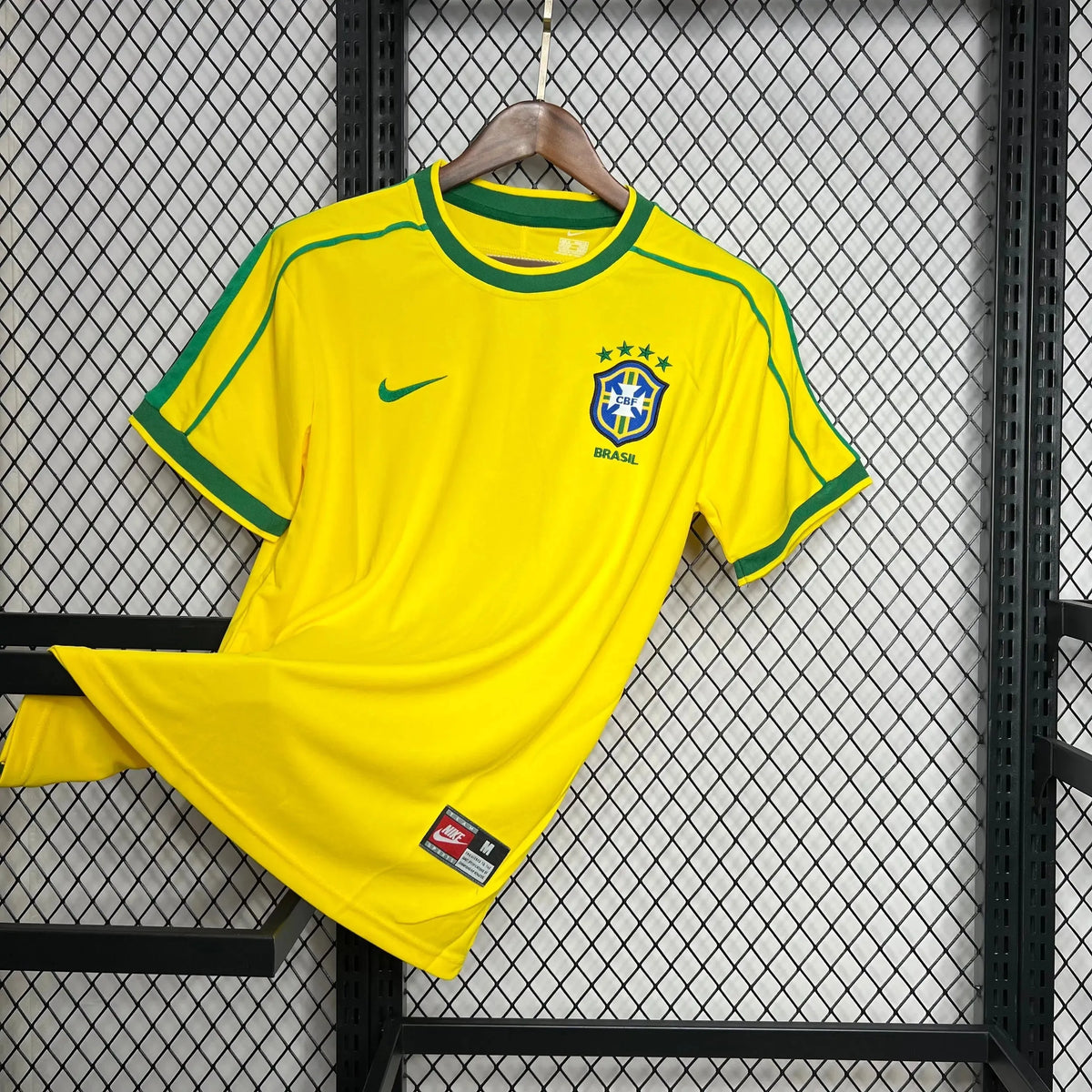 Camisa Brasil Retrô Home 1998 - Torcedor Masculina Amarela - Netmantos