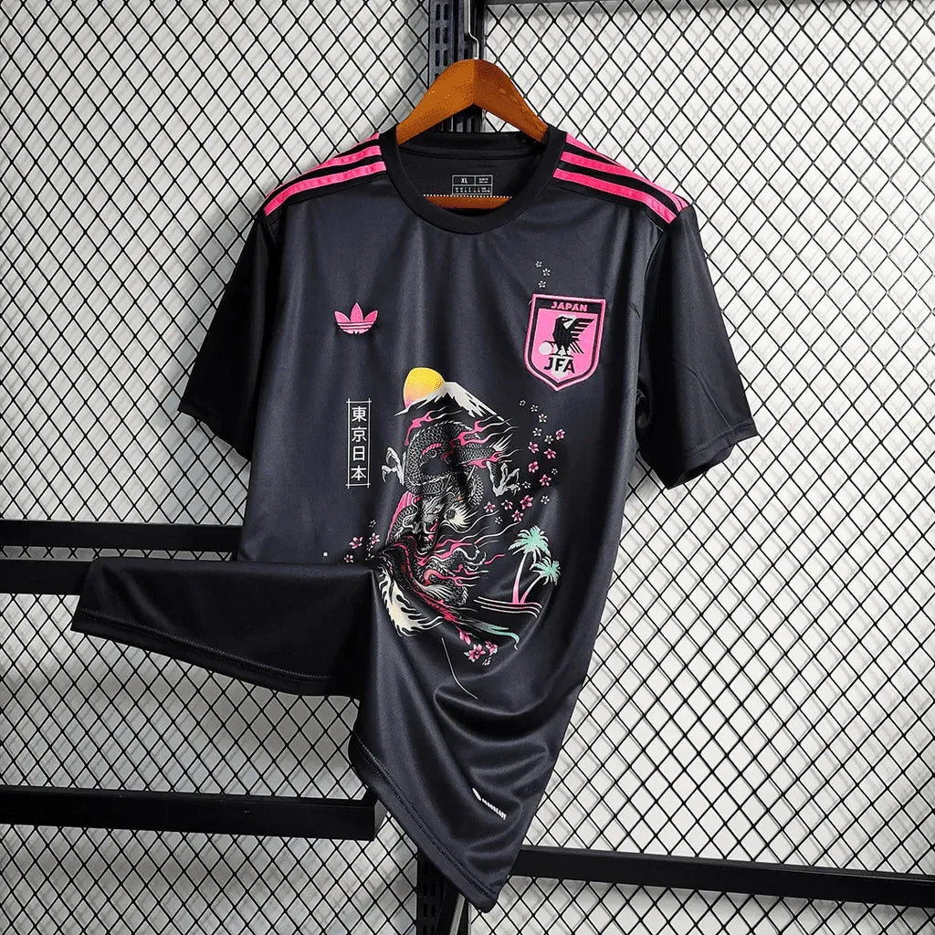 Camisa Japão Edição Especial 23/24 - Torcedor Masculina Preta e Rosa - Netmantos