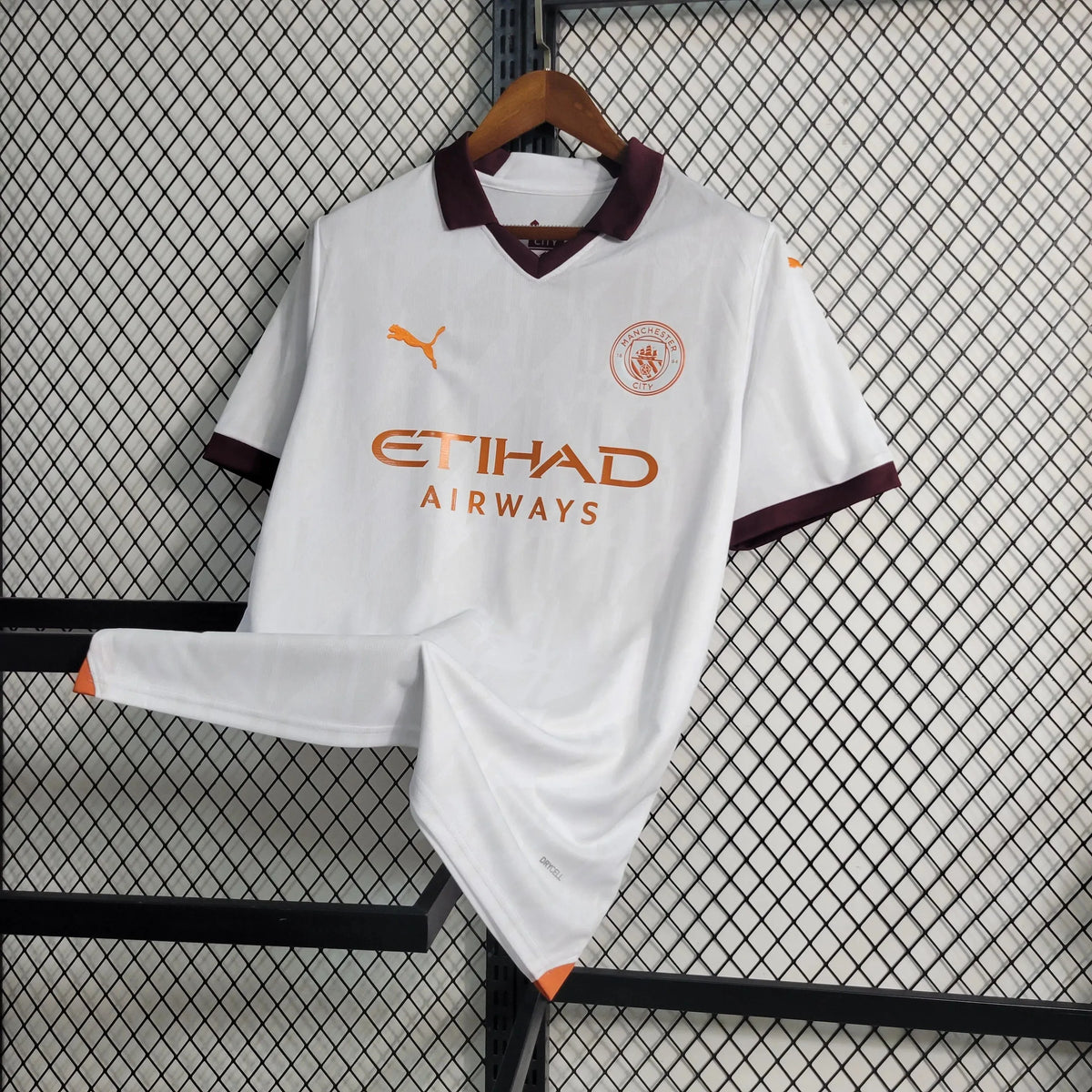 Camisa Manchester City Away 23/24 - Torcedor Masculina Branca e Laranja - Netmantos