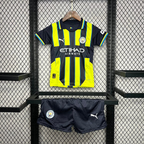 Camisa Manchester City Away 24/25 - Torcedor Infantil Preta e Verde - Netmantos