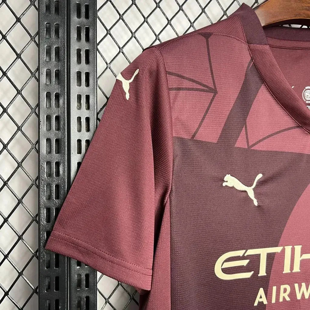 Camisa Manchester City Third Away 24/25 - Torcedor Masculina Vinho/Vermelha - Netmantos
