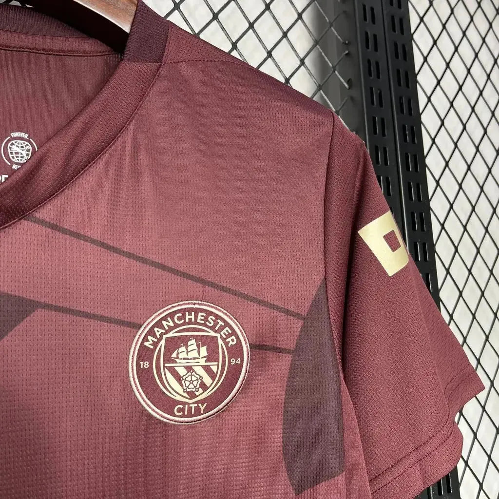 Camisa Manchester City Third Away 24/25 - Torcedor Masculina Vinho/Vermelha - Netmantos