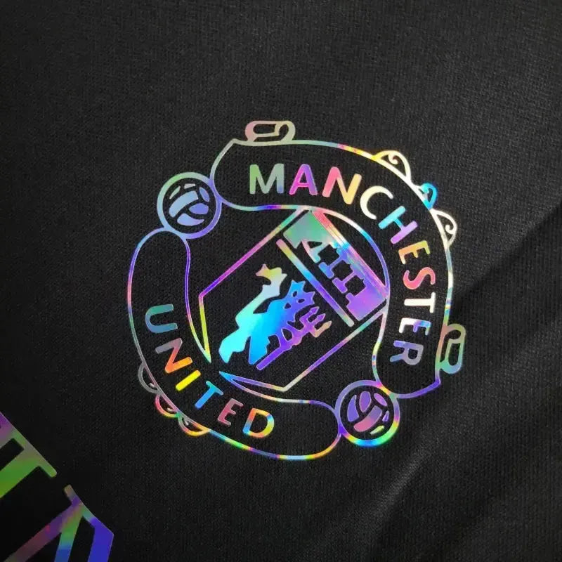 Camisa Manchester United BALMAIN 24/25 - Torcedor Masculina Refletiva Preta - Netmantos