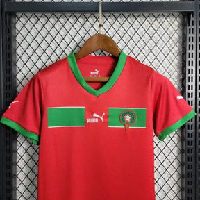 Camisa Marrocos Home 22/23 - Torcedor Infantil Vermelha Verde - Netmantos