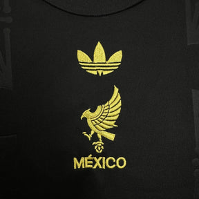 Camisa México Gold 25/26 - Torcedor Infantil Preta e Dourada - Netmantos