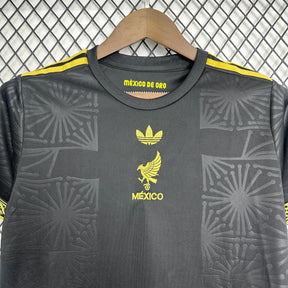 Camisa México Gold 25/26 - Torcedor Infantil Preta e Dourada - Netmantos