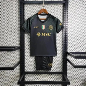 Camisa Napoli Away 23/24 - Torcedor Infantil Preta - Netmantos