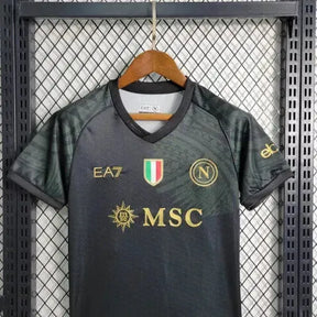 Camisa Napoli Away 23/24 - Torcedor Infantil Preta - Netmantos