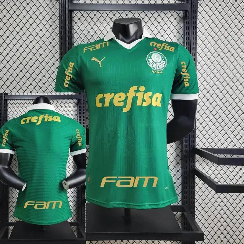 Camisa Palmeiras Home 24/25 - Jogador Masculina Verde + Patch Brasileirão e Avanti + Patrocínios - Netmantos
