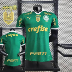 Camisa Palmeiras Home 24/25 - Jogador Masculina Verde + Patch Brasileirão e Avanti + Patrocínios - Netmantos