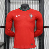 Camisa Portugal Home 24/25 - Jogador Masculina Vermelha Manga Longa - Netmantos