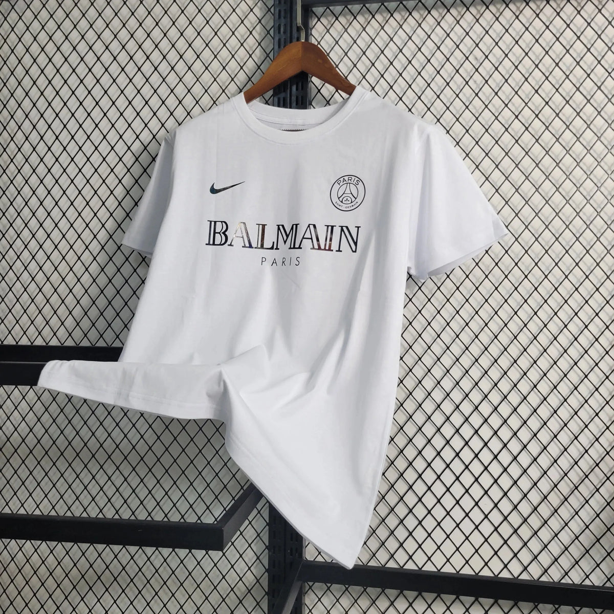 Camisa PSG Refletiva 23/24 - Torcedor Masculina BALMAIN Branca - Netmantos