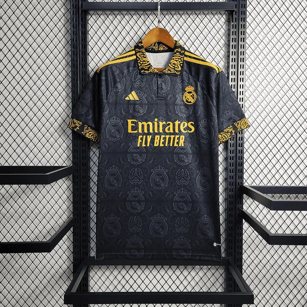 Camisa Real Madrid Concept 23/24 - Torcedor Masculina Preta - Netmantos