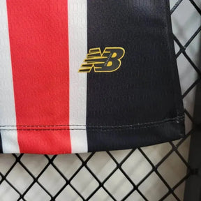 Camisa São Paulo Away 24/25 - Torcedor Feminina Vermelha e Preta New Balance - Netmantos