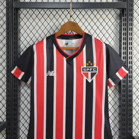 Camisa São Paulo Away 24/25 - Torcedor Feminina Vermelha e Preta New Balance - Netmantos