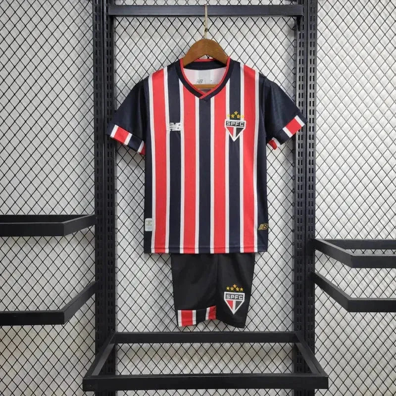 Camisa São Paulo Away 24/25 - Torcedor Infantil Vermelha e Preta New Balance - Netmantos