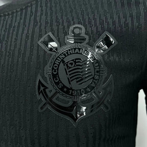 Camisa Timão Away 24/25 - Jogador Masculina Preta + Patrocínios - Netmantos