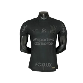 Camisa Timão Away 24/25 - Jogador Masculina Preta + Patrocínios - Netmantos