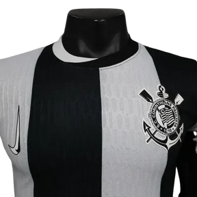 Camisa Timão Third Away 24/25 - Jogador Masculina Preta e Branca Listrada - Netmantos